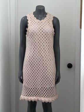 J. Crew Nude Crochet Sleeveless Shift Dress